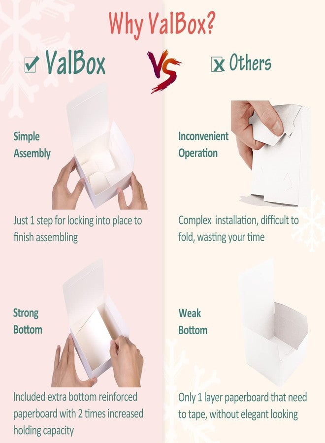 ValBox 6x6x4 Gift Boxes with 98ft Twine 20 Pack White Paper Gift Boxes with Lids for Gifts, Crafting Cupcake Boxes, Easy Assemble Bridesmaids Proposal Boxes - Image 3